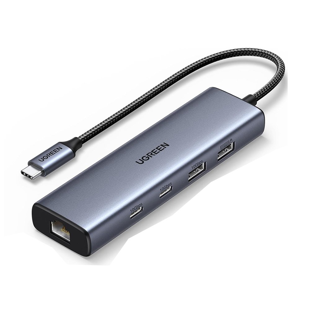 Hub Usb-c Ugreen 6 Em 1 10gbps Rj45 Ethernet Usb-a Usb-c 3.2