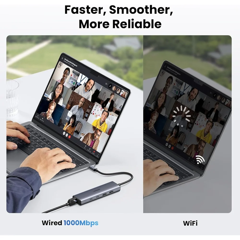 Imagem 3 de 5 do produto Hub Usb-c Ugreen 6 Em 1 10gbps Rj45 Ethernet Usb-a Usb-c 3.2