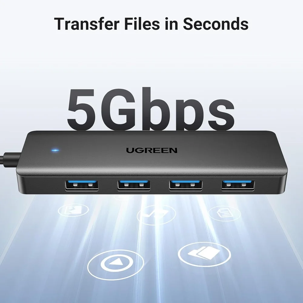 Imagem 4 de 5 do produto Hub Usb 3.0 Ugreen 4 Portas Ultra Fino Adaptador PC Notebook