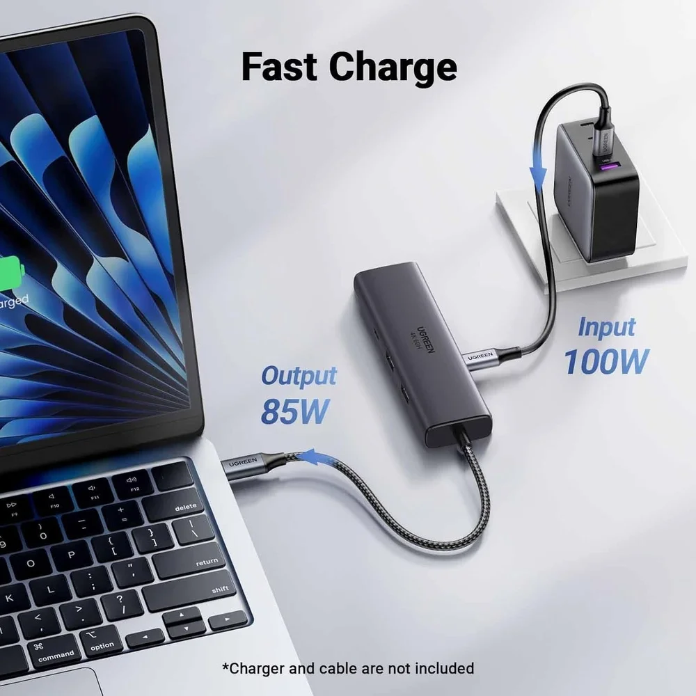 Imagem 5 de 5 do produto Hub Usb C Ugreen 4k 60hz HDMI 2xusb-a 1xusb-c Lan 100w Pd