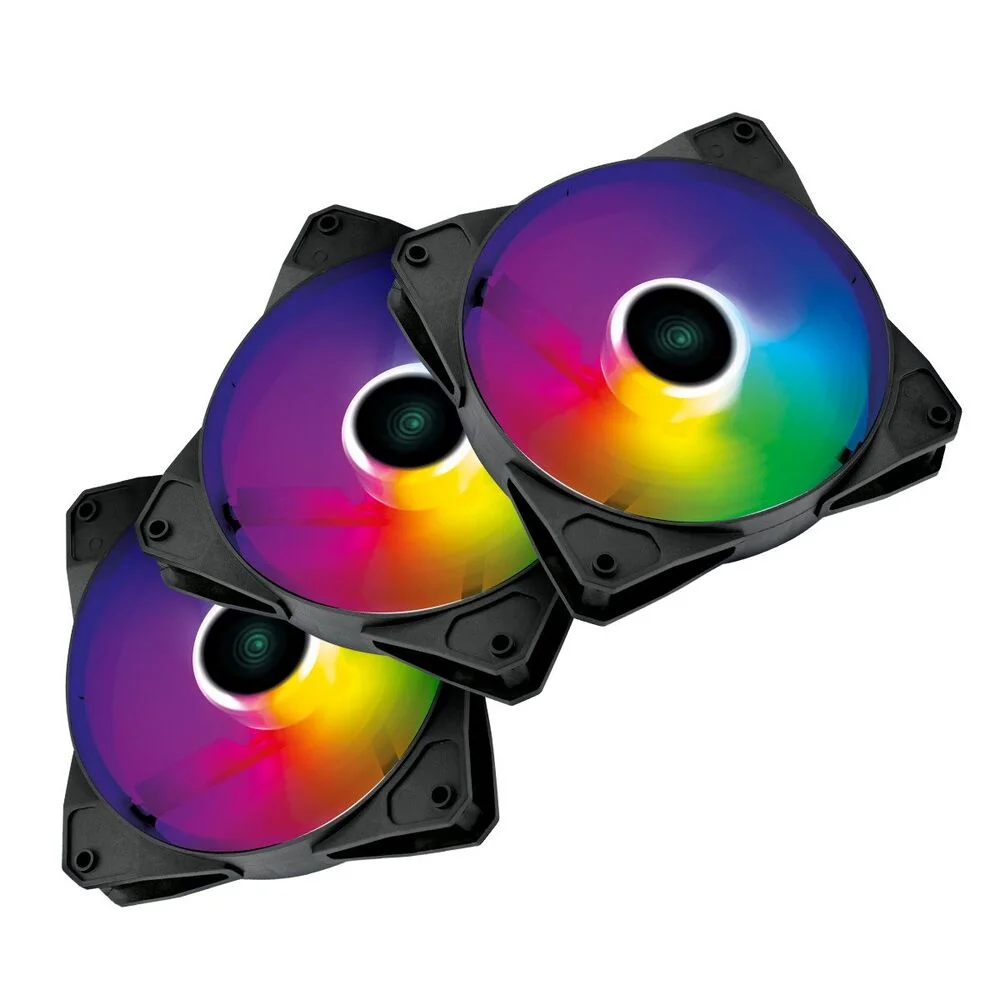 Kit Cooler Fan Gamer Para Gabinete 3un Vinik V.ring 5.0 Full Blade 120mm - LED Fixo 5 Cores - Fbladex3 5