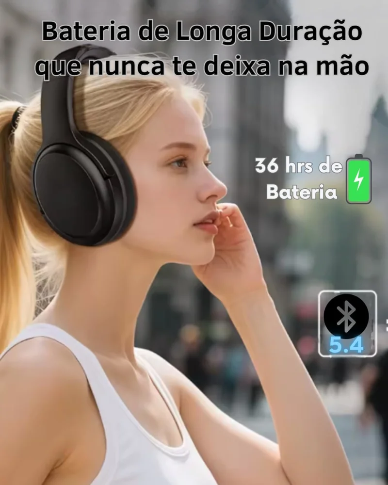 Imagem 4 de 5 do produto Headphone Bluetooth Cancelamento De Ruído Conforto, Potência E Liberdade Sem Fios
