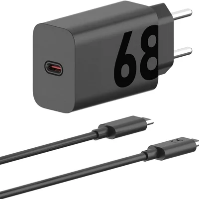 Carregador De Parede Turbo Power 68w, Cabo 1 Metro, Porta Usb-c, Cabo Usb-c