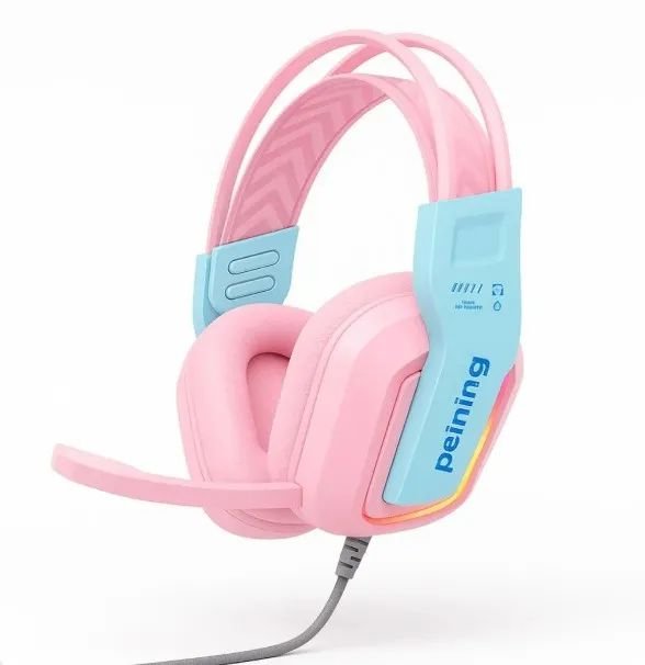 Fone De Ouvido Gamer Com Fio Peining Pei-gm002 RGB, Microfone, Alta Fidelidade