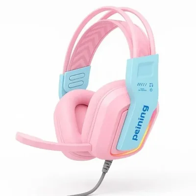 Fone De Ouvido Gamer Com Fio Peining Pei-gm002 RGB, Microfone, Alta Fidelidade