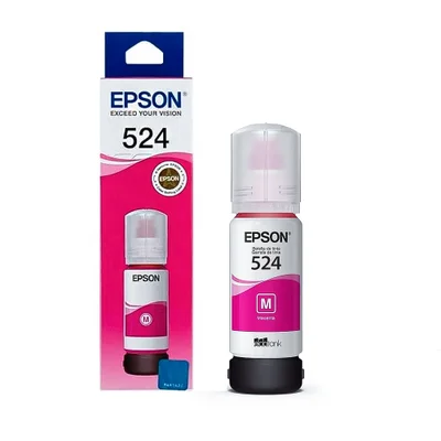 Refil De Tinta Epson 524 Magenta M 70ml T524120   Pigmentada Rendimento 6.000 Páginas L15150/ T524220/ T524320