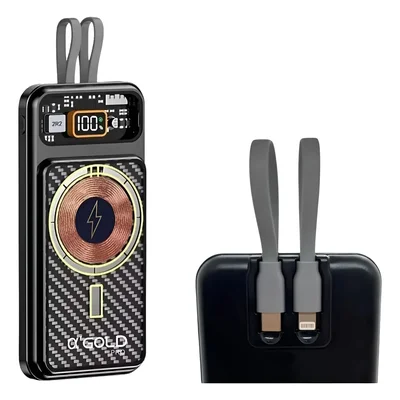 Power Bank C/ Indução Magnética Turbo 10000mah Usb