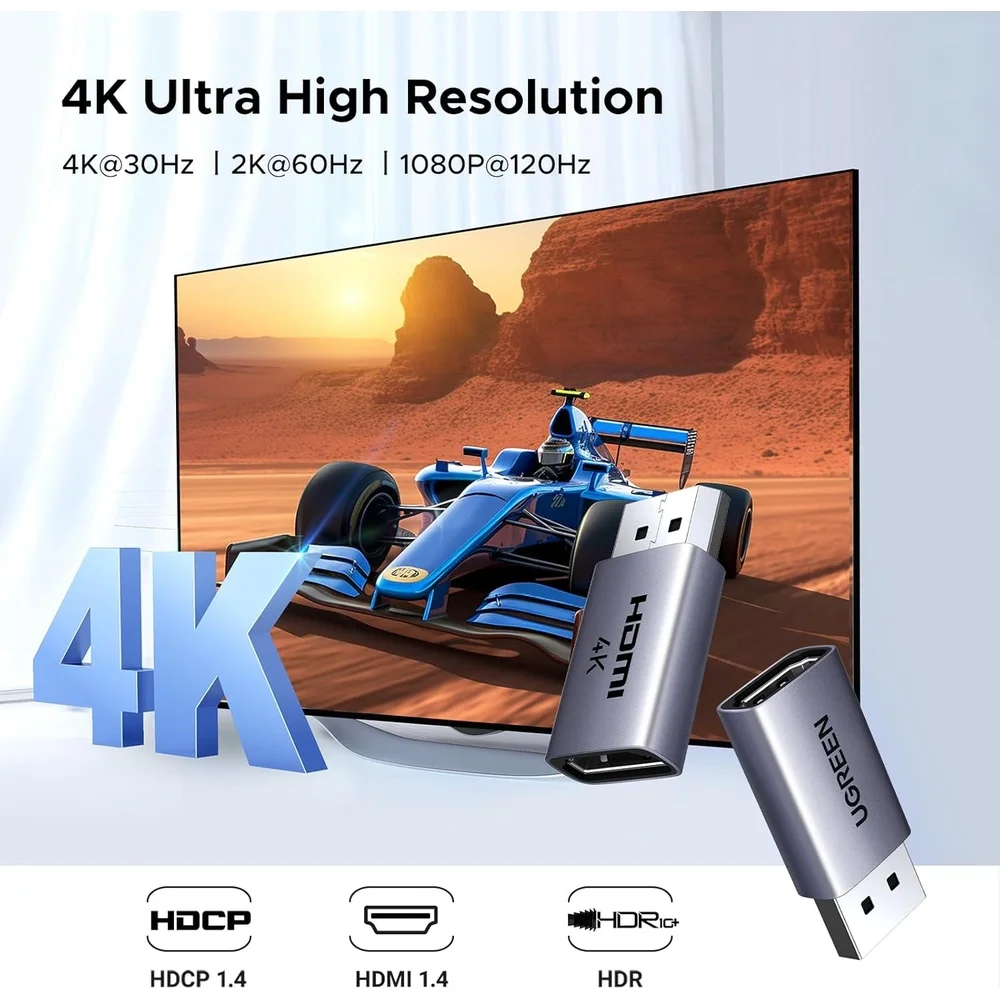Imagem 4 de 5 do produto Ugreen Adaptador Displayport P/hdmi 4k Unidirecional 2 PCs