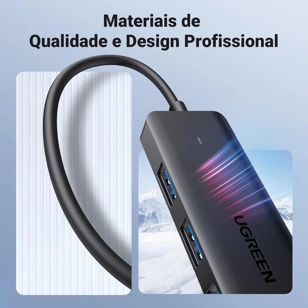 Imagem 5 de 5 do produto Hub Usb 3.0 Ugreen 4 Portas Expansor Ultra Fino Notebook PC
