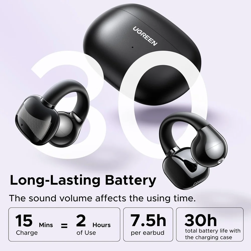 Imagem 2 de 5 do produto Fone Bluetooth Ugreen Hitune S3 Sem Fio Clip-on Esportivo