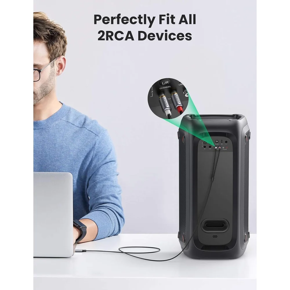 Imagem 4 de 5 do produto Cabo Áudio Ugreen Usb-c Para Rca Macho 1,5m Som Estéreo