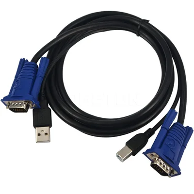 Cabo Para Kvm 2 Em 1 , 2 Vga Macho, 1 Usb Tipo B E 1 Usb Tipo A Com 1,5 Mt