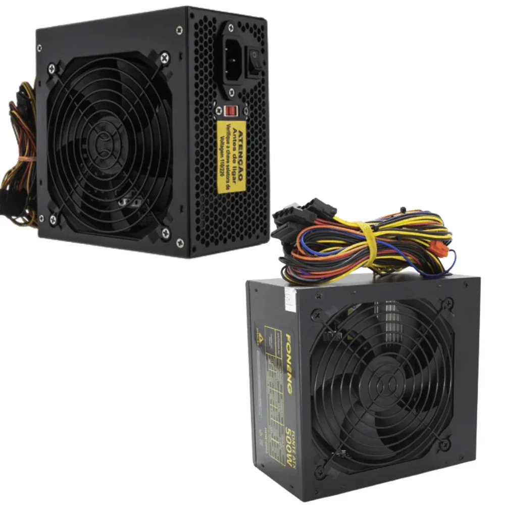 Fonte Atx 500w Para PC Bivolt Manual Foneng Hdw-0004 S/ Cabo