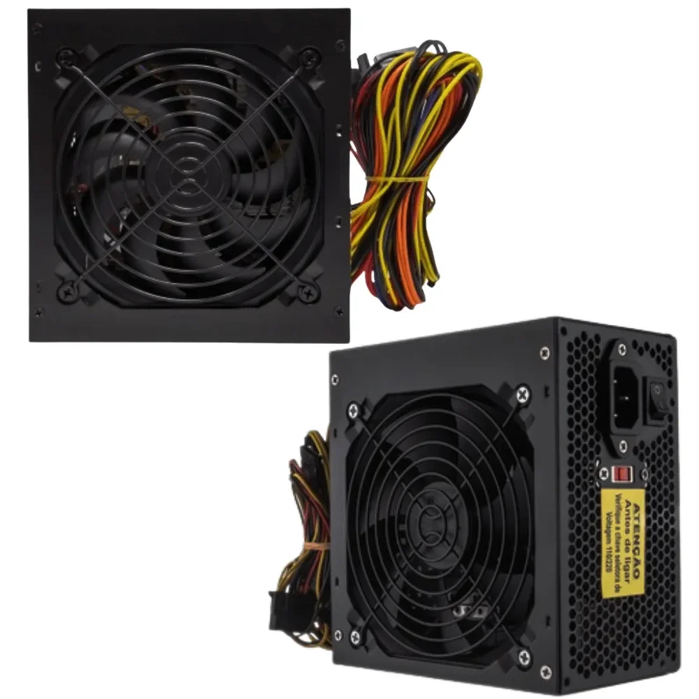 Imagem 4 de 5 do produto Fonte Atx 500w Para PC Bivolt Manual Foneng Hdw-0004 S/ Cabo