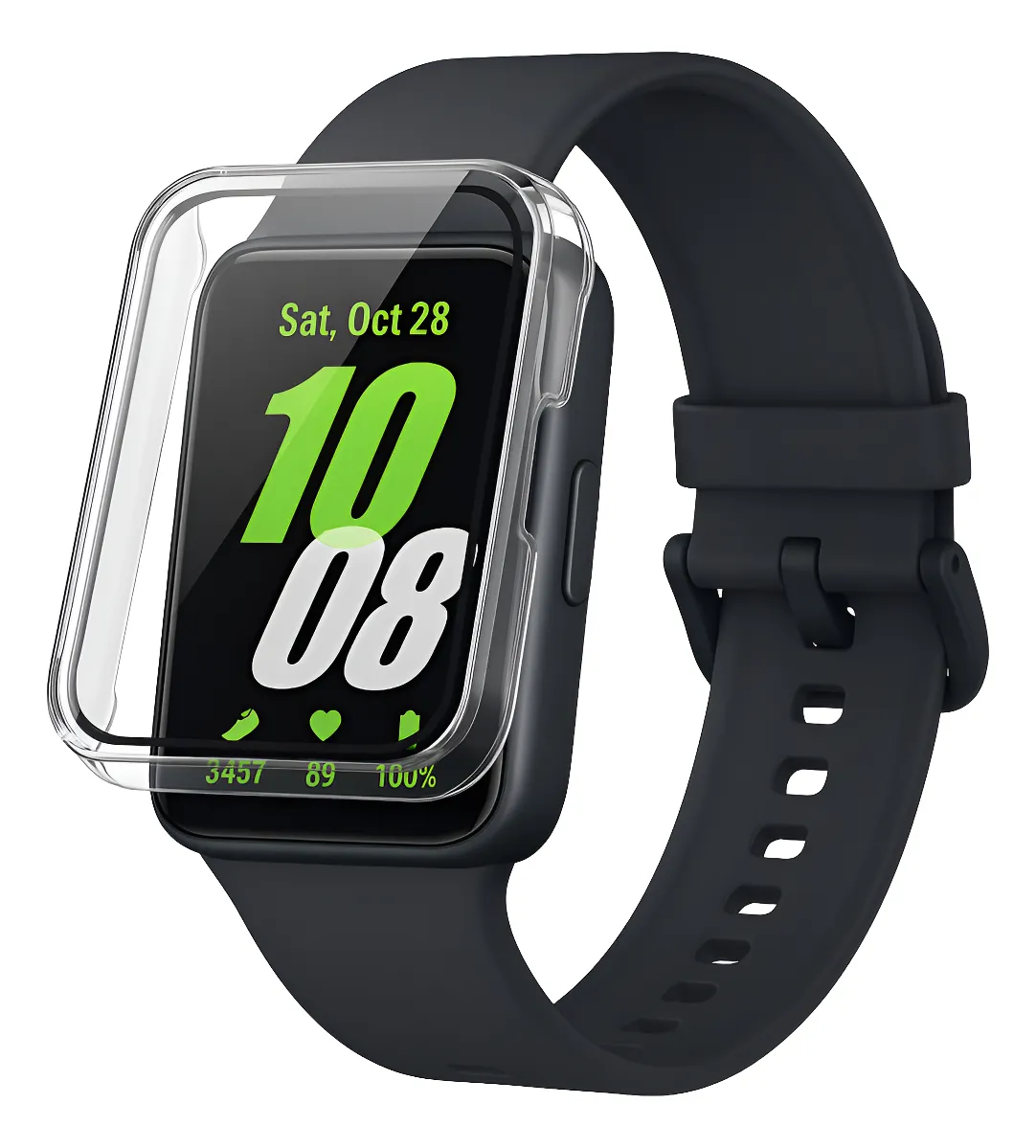 Capa Case Em Vídro Compatível Com Samsung Fit3 Smartwatch Cor:transparente