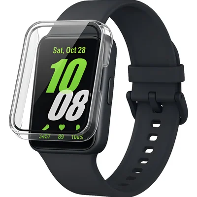 Capa Case Em Vídro Compatível Com Samsung Fit3 Smartwatch Cor:transparente