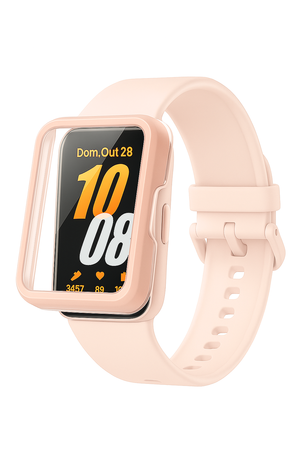 Capa Case Em Vídro Compatível Com Samsung Fit3 Smartwatch Cor:rosé