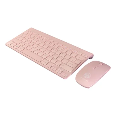 Kit Teclado Mouse Adaptador Usb Sem Fio 2.4ghz Para PC Portugues Brasil Fire Phoenix Bk-8066p Rosa