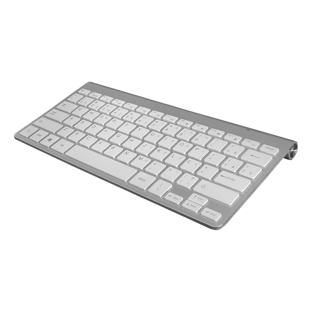 Imagem 2 de 5 do produto Kit Teclado Com Mouse Adaptador Usb Sem Fio Wireless 2.4ghz PC Fire Phoenix Wb-8066 Branco