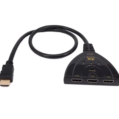 Switch HDMI 3 Portas 4k Com Botão – Seletor HDMI 3x1