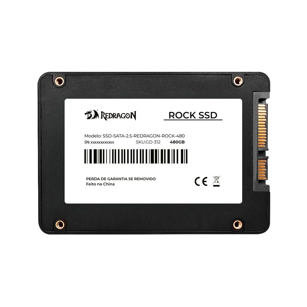 Imagem 3 de 5 do produto SSD 480GB Redragon Rock Sata 3 2.5" Gd-312 520/470 Mb/s