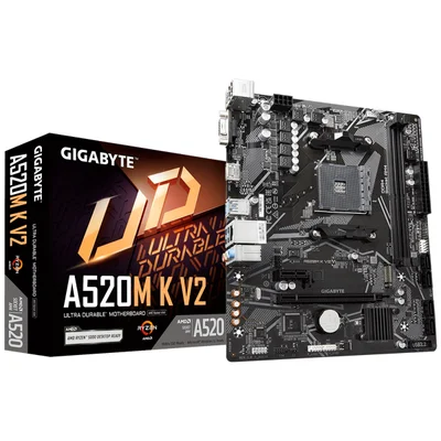 Placa Mãe Gigabyte A520m K V2, Amd Am4, Ddr4, Micro Atx - 9ma52mk2-00-g11