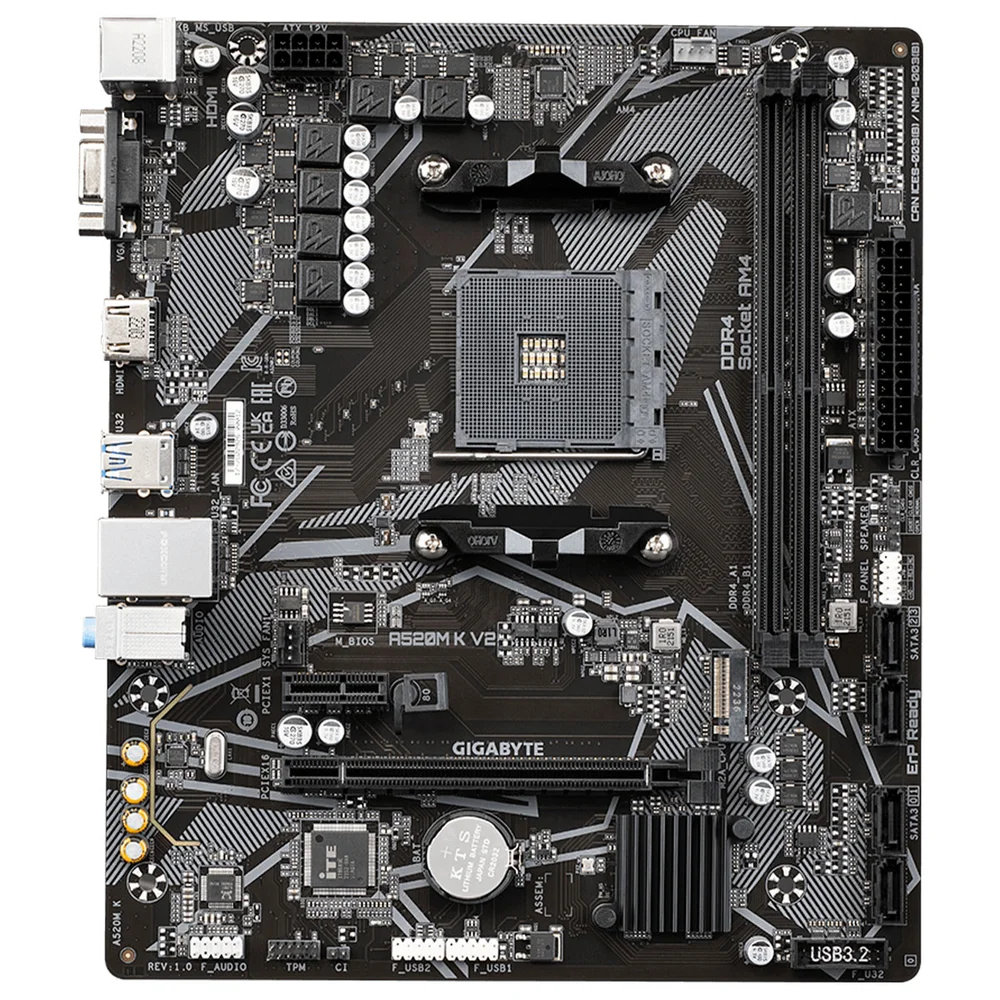 Placa Mãe Gigabyte A520m K V2, Amd Am4, Ddr4, Micro Atx - 9ma52mk2-00-g11 8