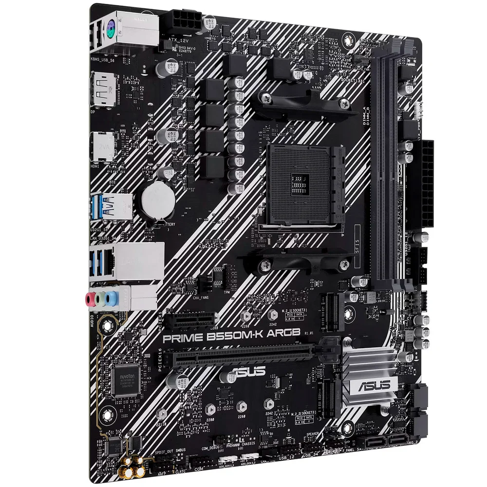 Imagem 3 de 5 do produto Placa Mãe Asus Prime B550m-k, Am4, Ddr4, HDMI, Display Port, Micro Atx, ARGB - 90mb1gc0-m0eay0