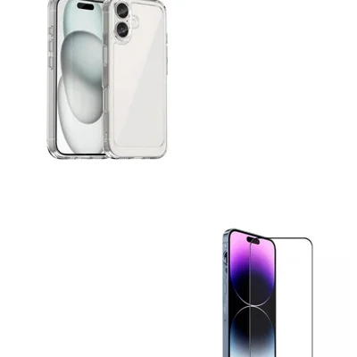 Kit Película 3d De Vidro + Capa Anti Choque Tpu Para Iphone 16 Plus