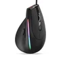 Mouse Optico Vertical Ergonomico Com Fio Usb Com LED 9 Botoes Dpi 12800 Fire Phoenix D7 Preto