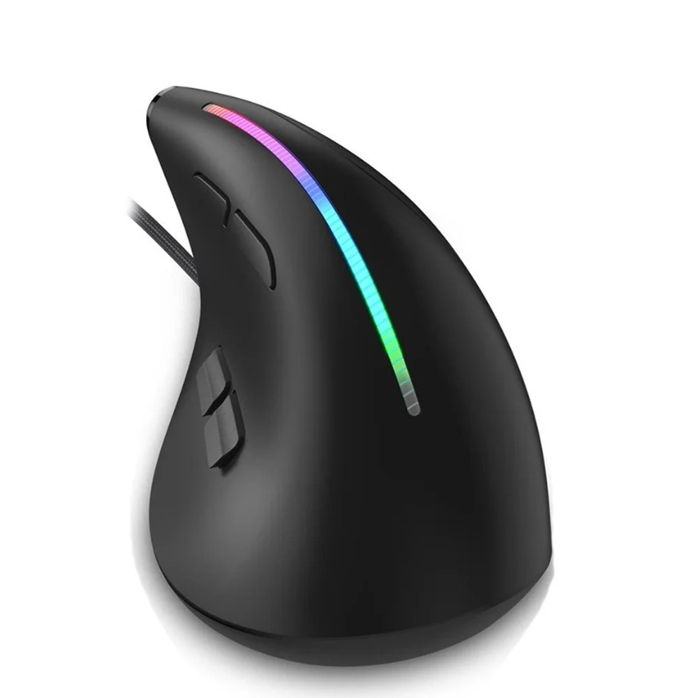 Mouse Optico Vertical Ergonomico Com Fio Usb Com LED 9 Botoes Dpi 12800 Fire Phoenix D7 Preto Mouse Optico Vertical Ergonomico Com Fio Usb Com LED 9 Botoes Dpi 12800 Fire Phoenix D7 Preto