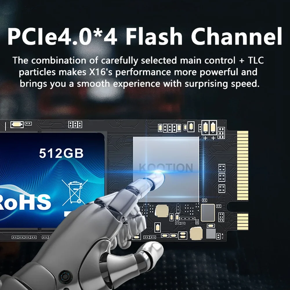 Imagem 4 de 5 do produto SSD Kootion X15 Lite 512GB Compatível Com Notbook e PCs  Gamer - Alta Performance e Durabilidade Extremas