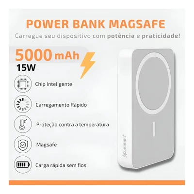 Power Bank 5000 Mah Peining Wup-760 Carga Rápida 15w Branco