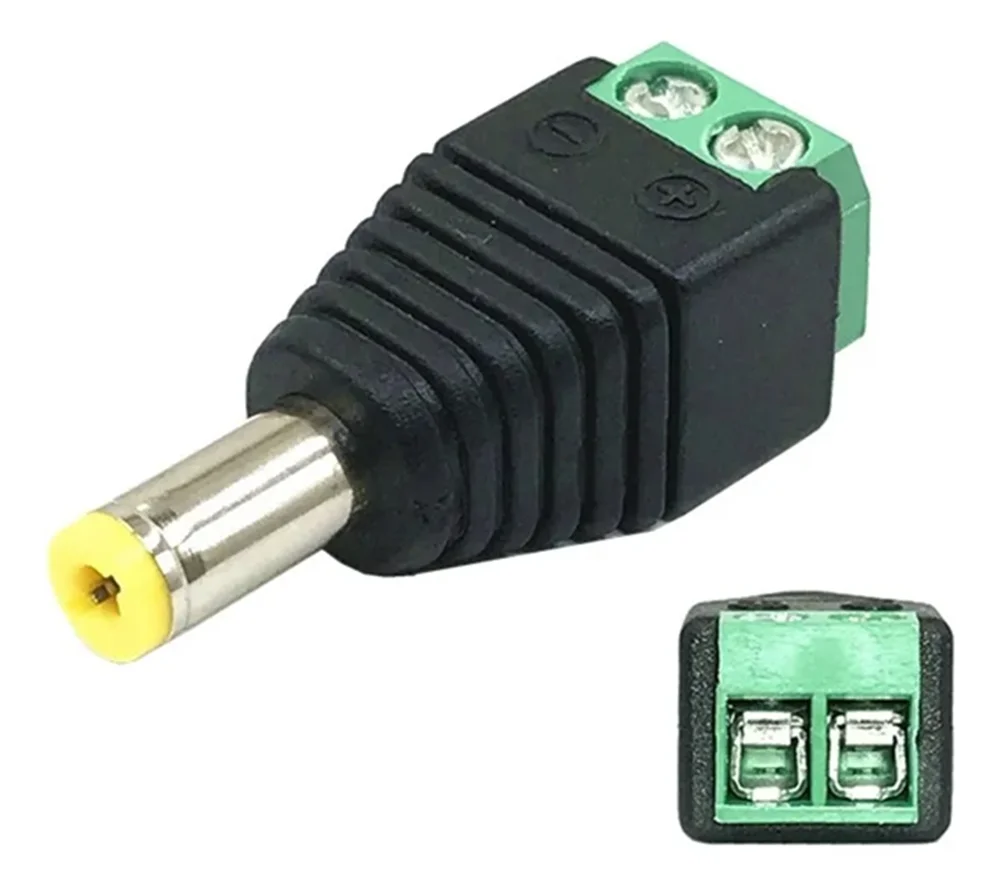 Imagem 3 de 5 do produto Kit 50 Conector Borne X P4 Macho Para Cftv Preto