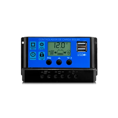 Controlador Painel Solar Carga Usb Display Lcd 30a Pmw
