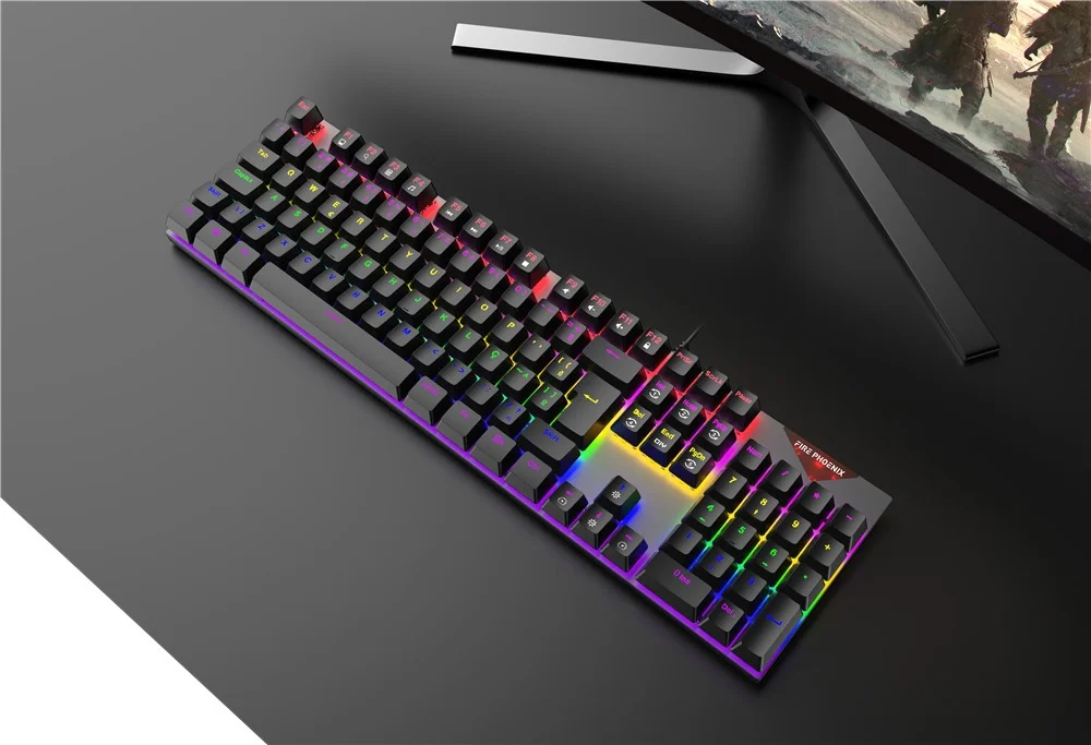 Imagem 2 de 5 do produto Kit Teclado Mouse Mecanico Abnt2 Gamer RGB Switch Fire Phoenix Blue Be-k2 Preto