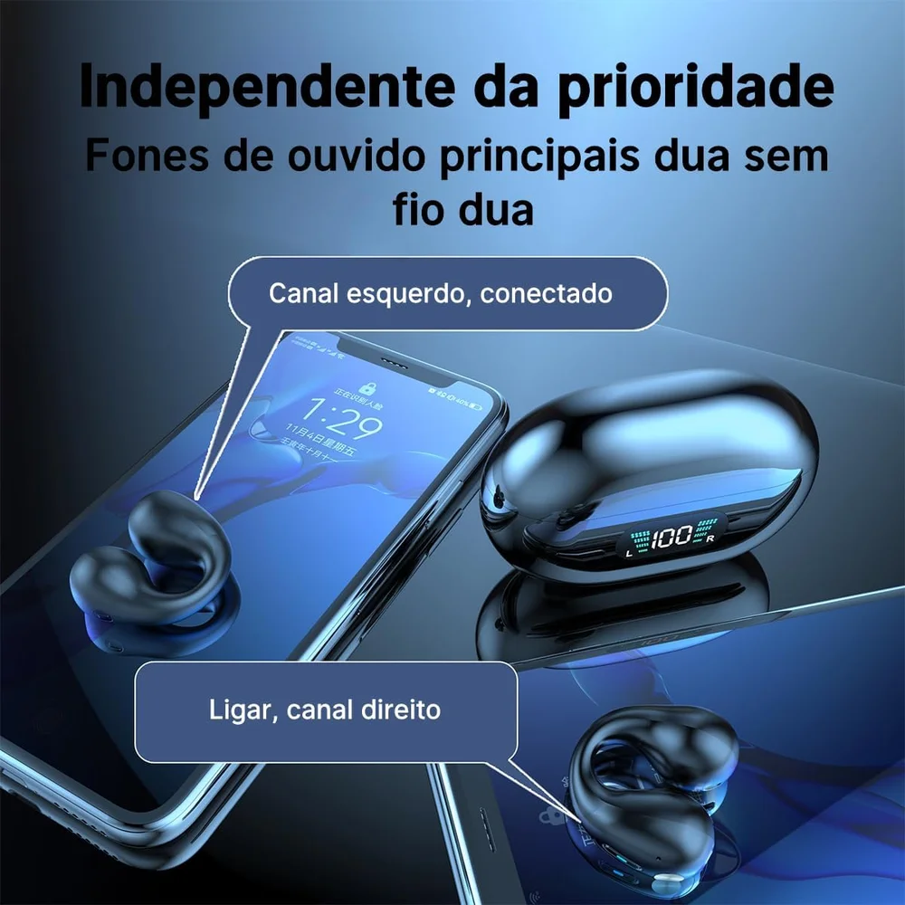 Fone De Ouvido Bluetooth Condução Óssea À Prova D'água Para Esportivo Academia Aptidão De Condução Óssea Adequada Para Corrida Fone De Ouvido Bluetooth Condução Óssea À Prova D'água Para Esportivo Academia Aptidão De Condução Óssea Adequada Para Corrida