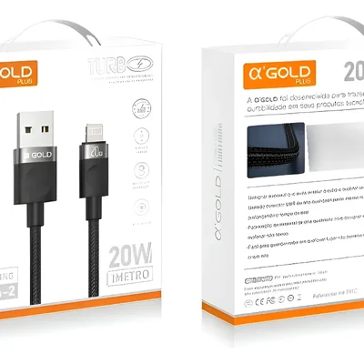 Cabo A'gold Usb Lightning 1m Turbo Premium 20w - Cb77-2
