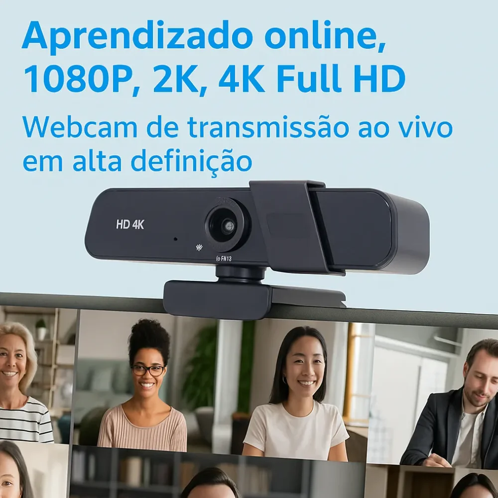 Imagem 3 de 5 do produto Webcam Alta Resolução Usb2.0 4k Hd Com Tampa De Privacidade