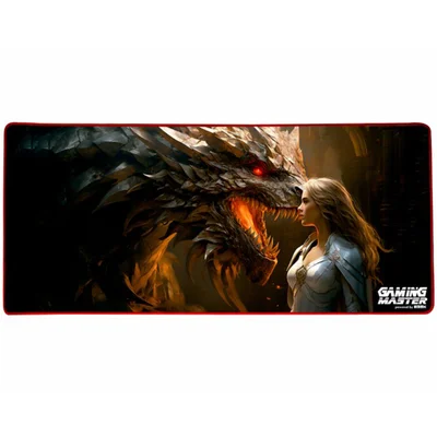 Mouse Pad Gamer K-mex Dragon Queen, Fx-x7935301, Grande, 80cm X 35cm, Base Emborrachada, Bordas Costuradas - Fxx79353011ck1x