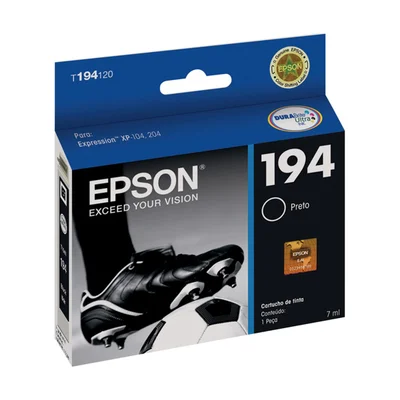 Cartucho De Tinta Epson T194120 t194 Preto | Expression Xp214 Xp 214 Xp204 Xp 204