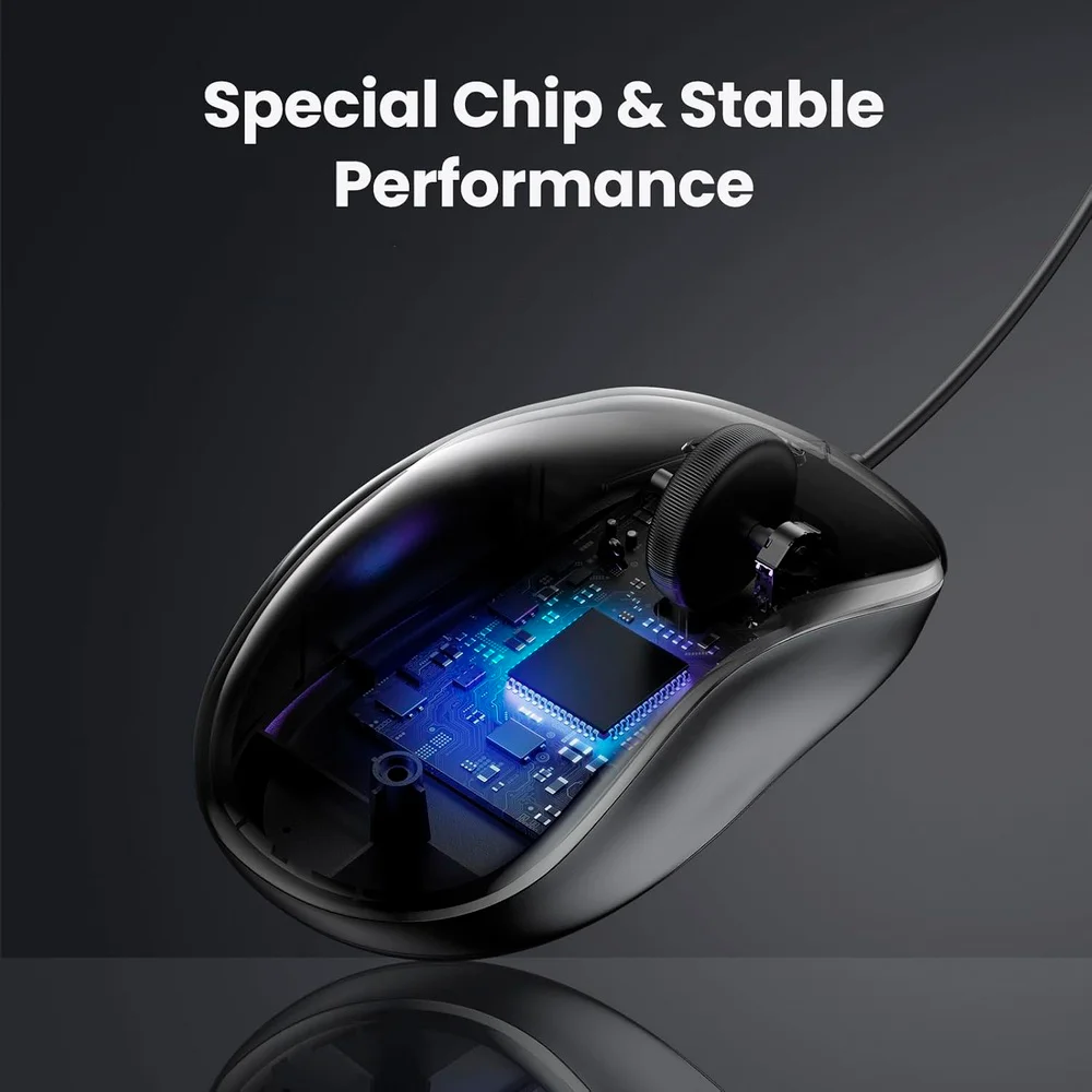 Imagem 2 de 5 do produto Mouse Com Fio Usb Ugreen Silencioso 1200 Dpi 3 Botões P/pc