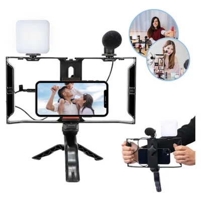 Kit Estúdio Celular + 2 Iluminador Youtube Ring Light