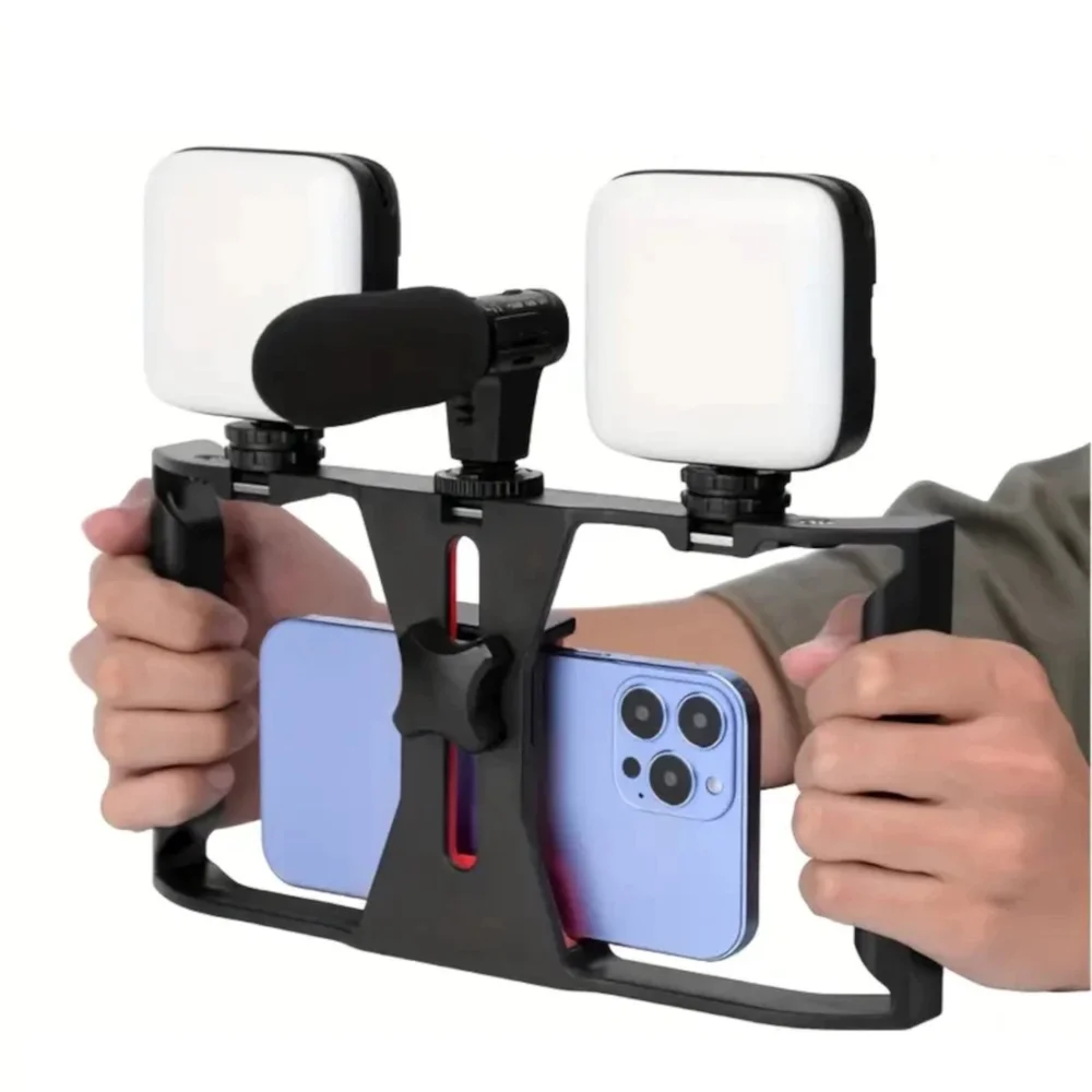 Imagem 2 de 5 do produto Kit Estúdio Celular + 2 Iluminador Youtube Ring Light