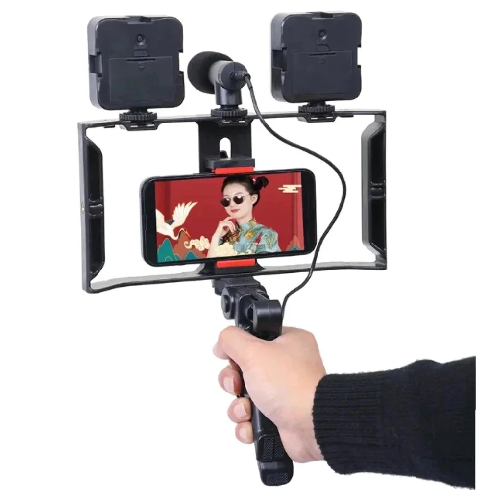 Imagem 4 de 5 do produto Kit Estúdio Celular + 2 Iluminador Youtube Ring Light