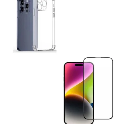 Película Protetora 3d De Vidro + Capa Silicone Tpu Para Iphone 16 Pro Max