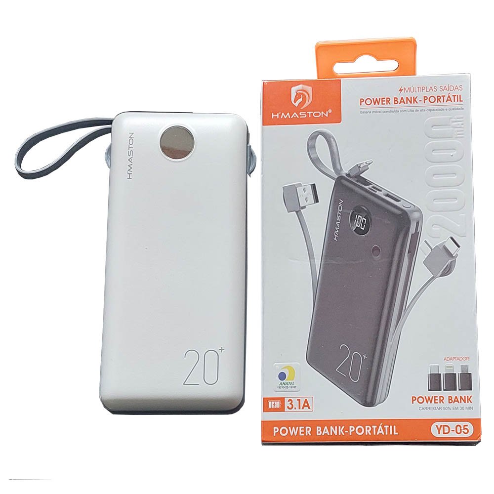 Carregador Portátil Power Bank H`maston Yd-05 20000mah 3.1a