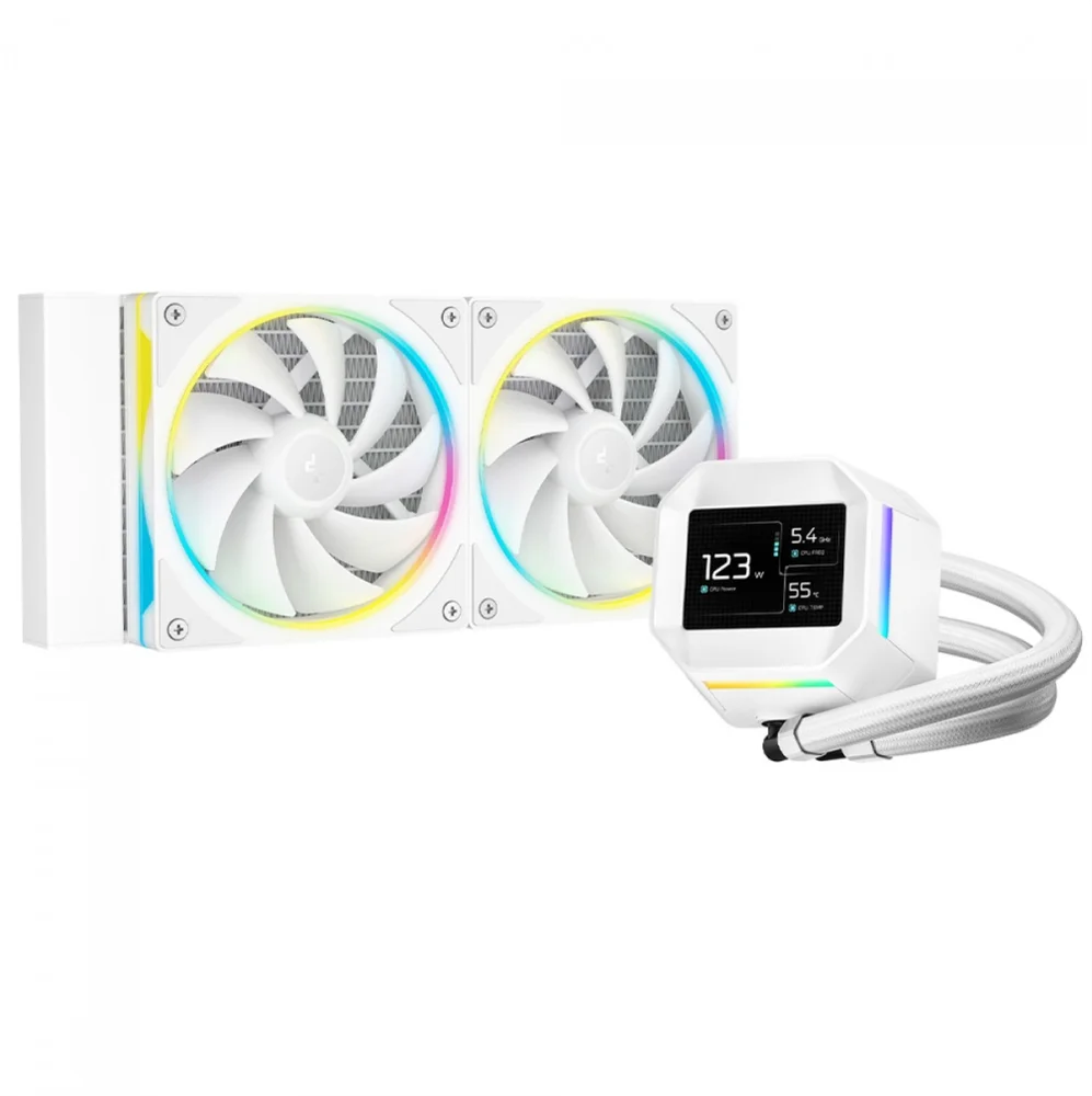 Water Cooler 240mm Deepcool Lm240 Wh, ARGB, Display, White - R-lm240-whdmmc-1 6
