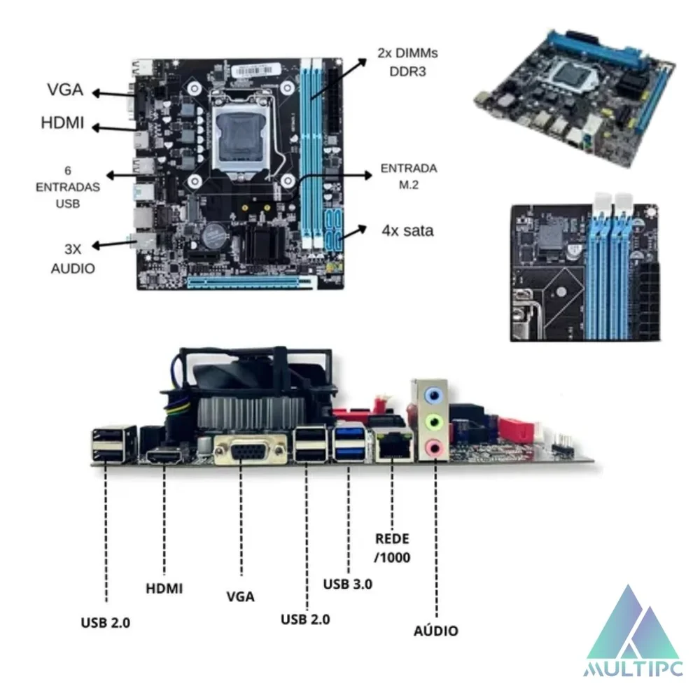 Computador PC Slimdesk Multipc i3 4gb SSD 240GB Win11 Pro