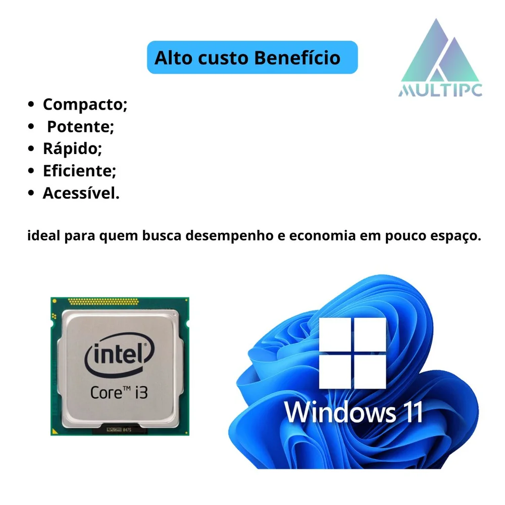Computador PC Slimdesk Multipc i3 4gb SSD 240GB Win11 Pro
